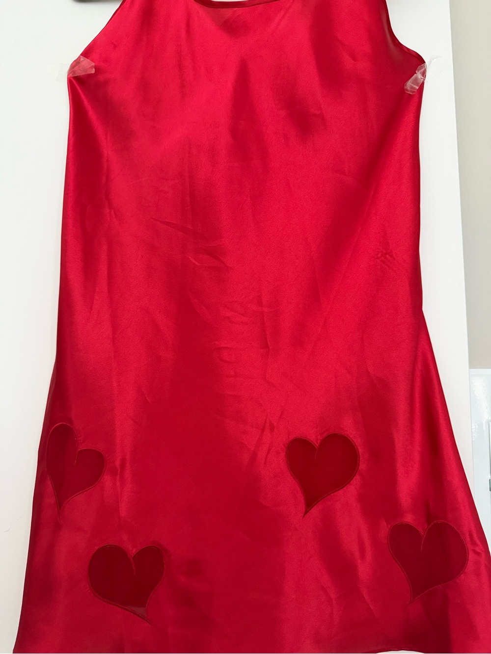 kathy ireland Red Satin Chemise with Heart Accents - Picture 8 of 15